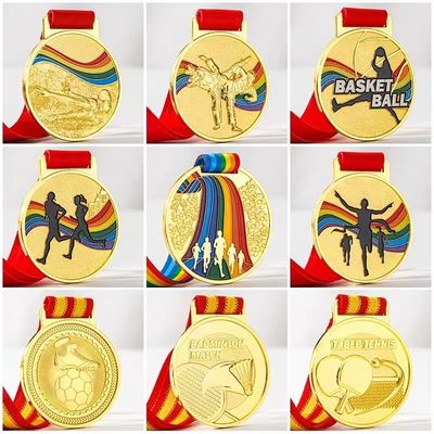 Die casting Sport Day metal award embossed Powerlifting Metal Medal