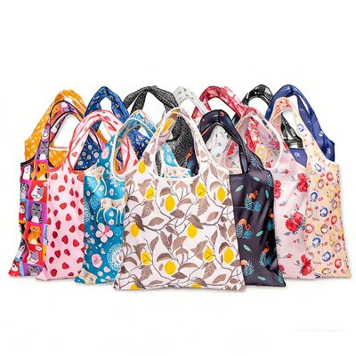 Καλή τιμή. Eco Friendly Recycled Foldable Tote Shopping Ripstop Polyester Waterproof Reusable Custom Promotional Grocery Bags σε απευθείας σύνδεση