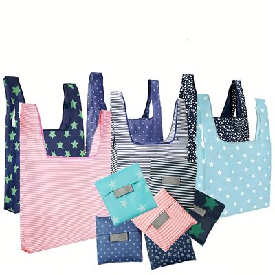 Καλή τιμή. Water Resistant Eco-Friendly Folding and Portable Oxford Cloth Shopping Tote Grocery Bag with Custom Logo Printing (in stock) σε απευθείας σύνδεση