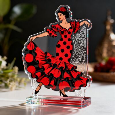 Αγορά Προσαρμοσμένη διπλής όψης ακρυλική στέγη διαφανής περιστρεφόμενη πλάκα διαυγή ακρυλική στέγη ανθρωποειδής χαρακτήρας στολίδι γραφείου Gif online manufacture