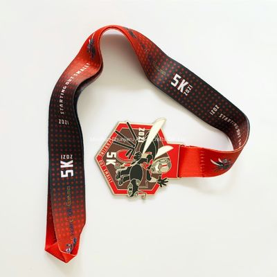 Καλή τιμή. Προσαρμοσμένα 2.25in Χρυσά επιχρισμένα αθλητικά μετάλλια με 3D σχεδιασμό σε κράμα ψευδαργύρου σε απευθείας σύνδεση