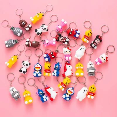 High quality Customized Elastic Soft Durable Cute Pvc Gift With Metal Ring Keychain   Personalized PVC Key Chain