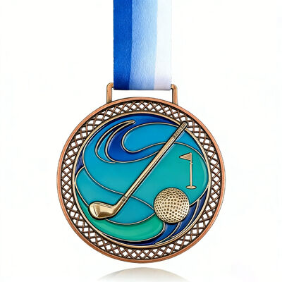 Custom zinc alloy medals with enamel finish are personalized sports awards for any event.