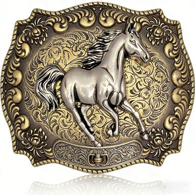Custom belt buckle in zinc alloy with custom logo and 3.5 inch size offers personalized style.