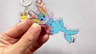 Custom Clear Acrylic Keychain Logo Cartoon Glitter Epoxy Keychain Charm Πλαστικό μπρελόκ Anime Acry